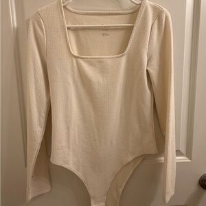 Cream Long Sleeve Bodysuit